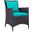 Convene Espresso Turquoise Dining Outdoor Patio Arm Chair