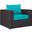 Convene Espresso Turquoise Outdoor Patio Arm Chair