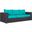 Convene Espresso Turquoise Outdoor Patio Sofa
