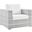 Convene Outdoor Patio Arm Chair In Light Gray/White