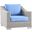 Conway Outdoor Patio Wicker Rattan Arm Chair In Gray and Blue