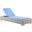 Conway Outdoor Patio Wicker Rattan Chaise Lounge In Gray and Blue