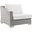Conway Outdoor Patio Wicker Rattan Left-Arm Chair In Light Gray/White