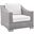 Conway Sunbrella Outdoor Patio Wicker Rattan Armchair In Light Gray/White