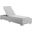 Conway Sunbrella Outdoor Patio Wicker Rattan Chaise Lounge In Light Gray/Gray