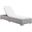 Conway Sunbrella Outdoor Patio Wicker Rattan Chaise Lounge In Light Gray/White