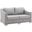 Conway Sunbrella Outdoor Patio Wicker Rattan Loveseat In Light Gray