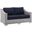 Conway Sunbrella Outdoor Patio Wicker Rattan Loveseat In Light Gray Navy