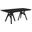 Cortina 79 Inch Mid-Century Modern Black Wood Dining Table with Black Legs