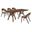 Cortina and Polly 5-Piece Walnut Rectangular Dining Set