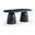 Cosenza 78 Inch Marble Finish Concrete Dining Table In Black