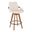 Cosmo 26 Inch Fixed Height Counter Stool In Cream and Walnut