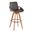Cosmo 29 Inch Fixed Height Barstool In Walnut and Brown