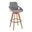 Cosmo 29 Inch Fixed Height Barstool In Walnut and Grey