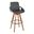 Cosmo 29 Inch Fixed Height Barstool In Walnut and Grey
