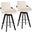 Cosmo Swivel Fixed Height Counter Stool Set of 2 In Cream/Black