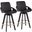 Cosmo Swivel Fixed Height Counter Stool Set of 2 In Black