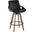 Cosmo Mid-Century Counter Stool In Walnut And Black Faux Leather