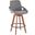 Cosmo Mid-Century Counter Stool In Walnut And Grey Noise Fabric