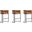 Cosmopolitan Barstool in Camel and Black (Set of 3)