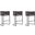 Cosmopolitan Barstool in Pebble and Black (Set of 3)