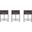 Cosmopolitan Counter Stool in Pebble and Black (Set of 3)