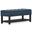 Cosmopolitan Solid Wood Storage Ottoman Bench with Open Bottom In Denim Blue