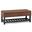 Cosmopolitan Solid Wood Storage Ottoman Bench with Open Bottom In Distressed Saddle Brown