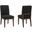 Crafted Dark Cherry Upholstered Side Chair In Black Fabric