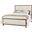 Crafted Medium Cherry Queen Upholstered Bed In White Fabric
