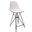 Cresco Modern Acrylic Bar Stool In Black Base with White and Red Seat