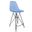 Cresco Modern Acrylic Bar Stool In Black Base with Trans Blue Seat