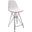 Cresco Acrylic Barstool In White and Red