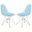 Cresco Molded Eiffel Side Chair Set of 2 In Transparent Blue/Chrome