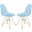 Cresco MOlded Eiffel Side Chair Set of 2 In Transparent Blue/Gold