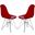 Cresco Molded Eiffel Side Chair Set of 2 In Transparent Red/Chrome