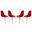 Cresco MOlded Eiffel Side Chair Set of 4 In Transparent Red/Gold