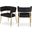 Creston Durable Linen Textured Fabric Dining Chair In Black