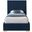 Crosby Linen Textured Fabric Twin Bed In Navy
