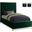 Cruz Velvet Twin Bed In Green