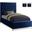 Cruz Velvet Twin Bed In Navy