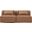 Cube Vegan Leather 2 Seater Modular Sofa In Brown