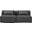 Cube Vegan Leather 2 Seater Modular Sofa In Charcoal Grey