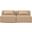 Cube Vegan Leather 2 Seater Modular Sofa In Tan