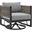 Cuffay Outdoor Patio Swivel Glider Lounge Chair In Black Aluminum with Gray Cushions