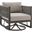 Cuffay Outdoor Patio Swivel Glider Lounge Chair In Dark Brown Aluminum with Cushions