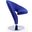 Curl Swivel Accent Chair in Blue and Polished Chrome
