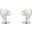 Curl Swivel Accent Chair in Cream and Polished Chrome (Set of 2)