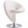 Curl Swivel Accent Chair in Cream and Polished Chrome