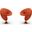 Curl Swivel Accent Chair in Orange and Polished Chrome (Set of 2)